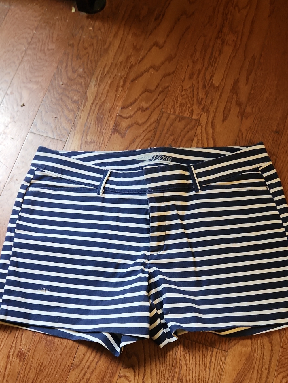 Pixi Navy & White Striped Women's Bermuda Shorts